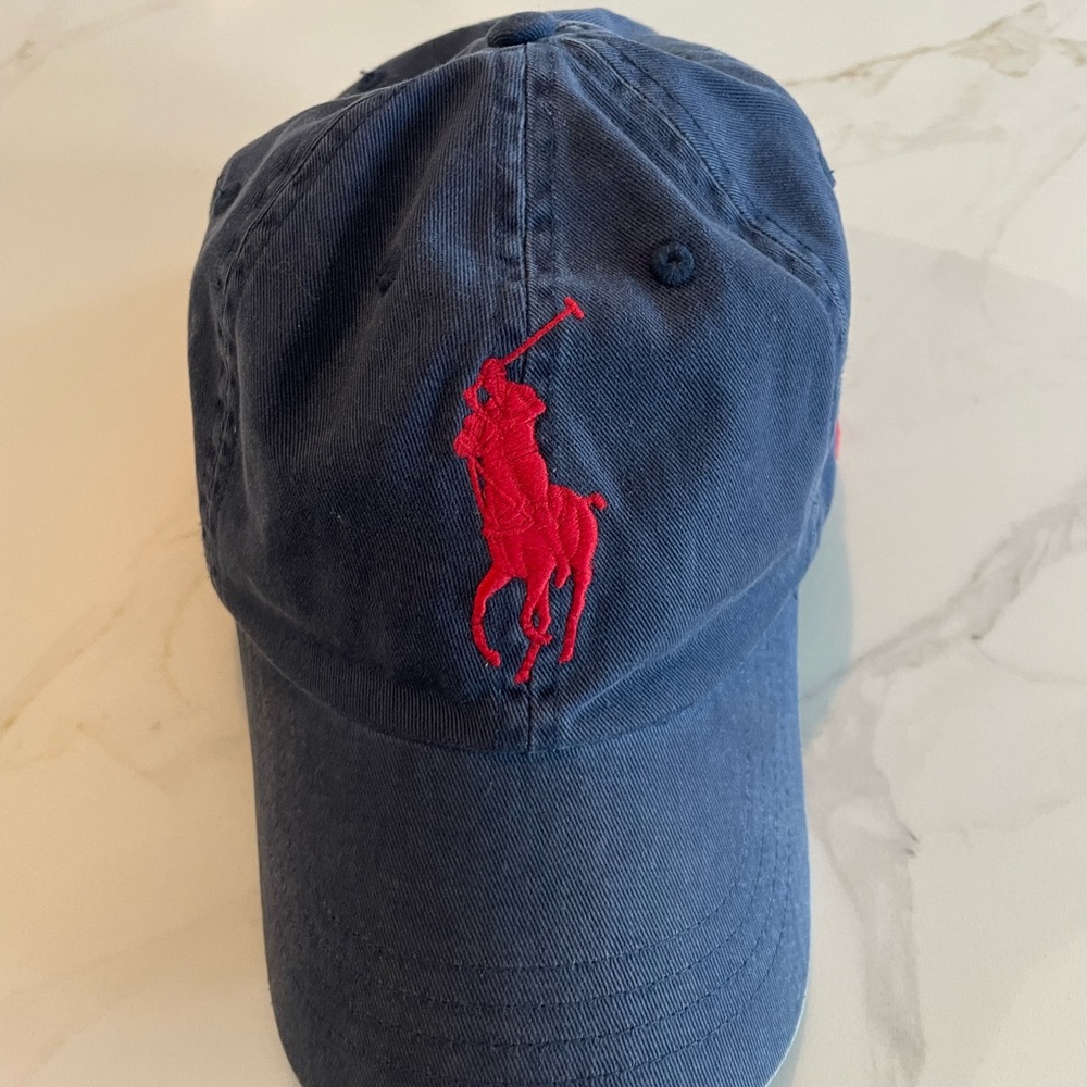 Polo by Ralph Lauren Navy Baseball Cap with Red Pony Logo